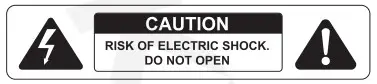 Caution - Risk of Electric Shock