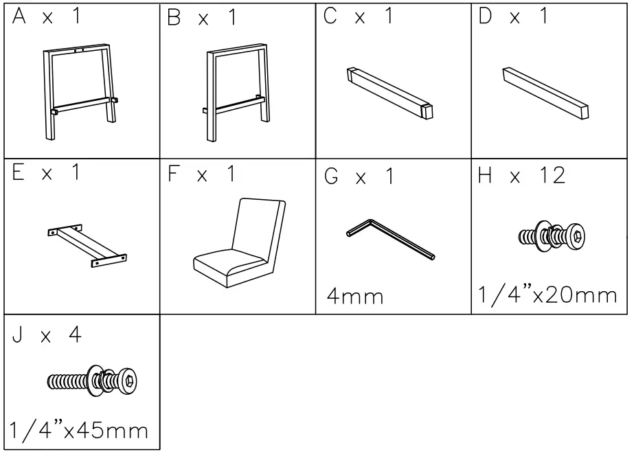 Ashley P520-130 Palazzo Outdoor Barstool - parts