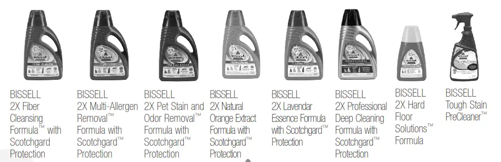 Bissell 1770, 1970, 2080, 2090 Series QuickSteamer User's Guide - Cleaning fluid