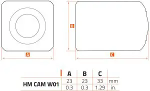 HERTZ HM CAM W01 Wi-Fi camera - DIMENSIONS
