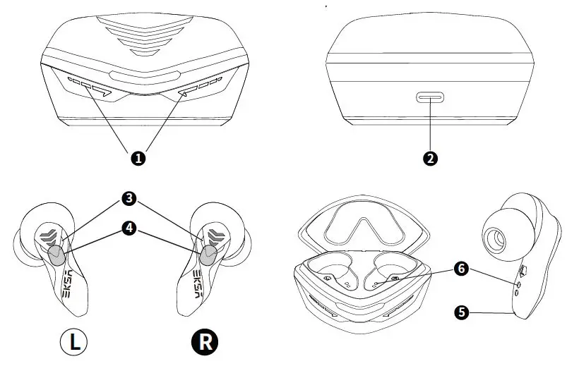 EKSA GT1 Cobra Wireless Gaming Earbuds fig 2