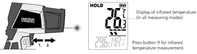 Laserliner 2142038 ThermoSpot XP Thermometer Display fig 8