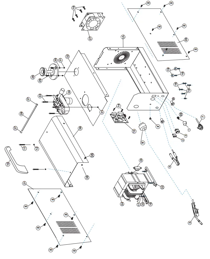 serenelife SLMIGWL135 Portable Digital MIG Welding Machine-PARTS DESCRIPTION