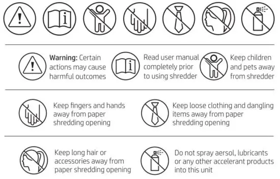 FIG 4 Warning icons
