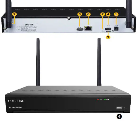 JQV5500 Concord 4 Channel NVR & 4 1080P Wireless PIR Bullet Cameras-2