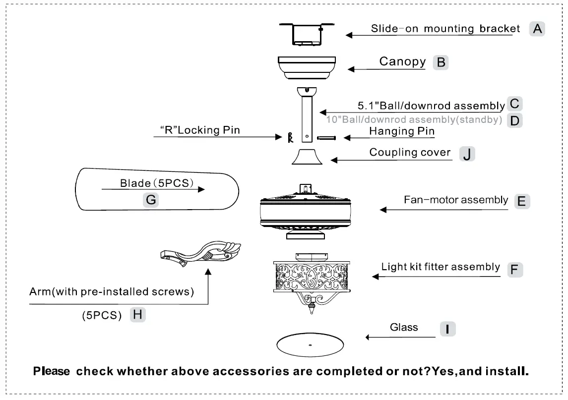 COSTWAY-ES10057US-52-Inch-Ceiling-Fan-Lamp-with-Light-Cover-fig-5