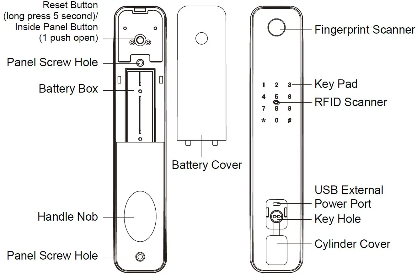 eSSL-FL-300-Intelligent-Fingerprint-Door-Locks-FIG-1