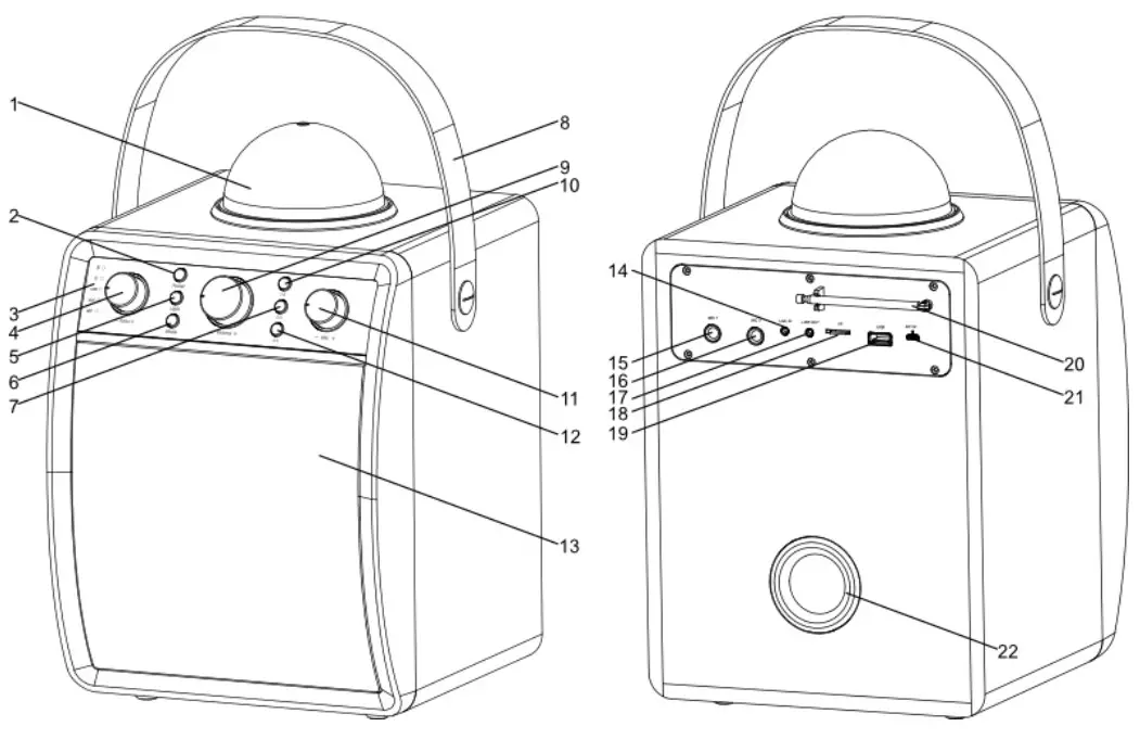 Disco BT-X53 Speaker with Microphone - figure 1