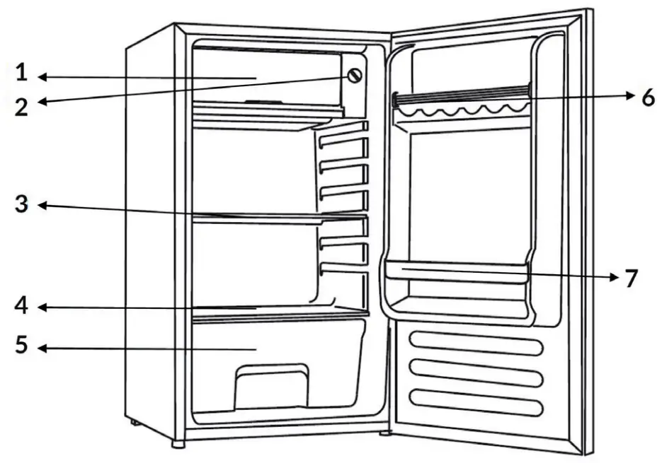 KLARSTEIN 10035971 Spitzbergen 80 76 Liters 2 Shelves Fridge - FIG 1
