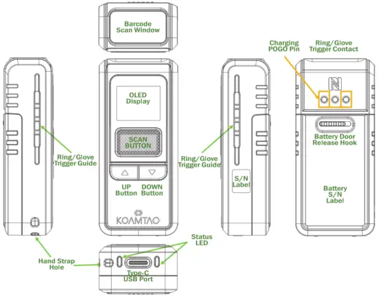 KOAMTAC KDC185 Mini Bluetooth Wearable Barcode Scanner - Fig 4