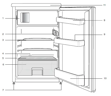 Capturezenith-ZRS4584W-Under-Counter-Fridge-with-4-Star-Freezer-Box-fig-1