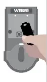 Hold the fob close against the back panel