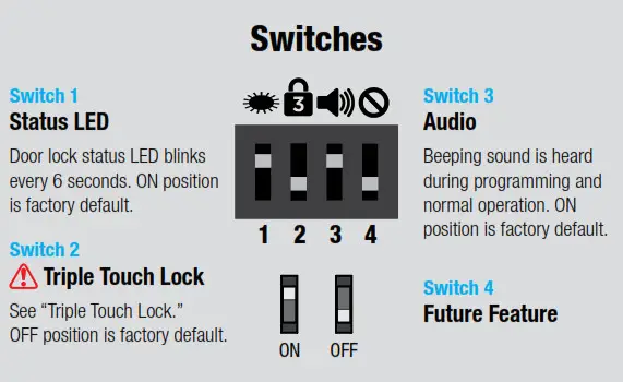 Kevo at a Glance - Switches