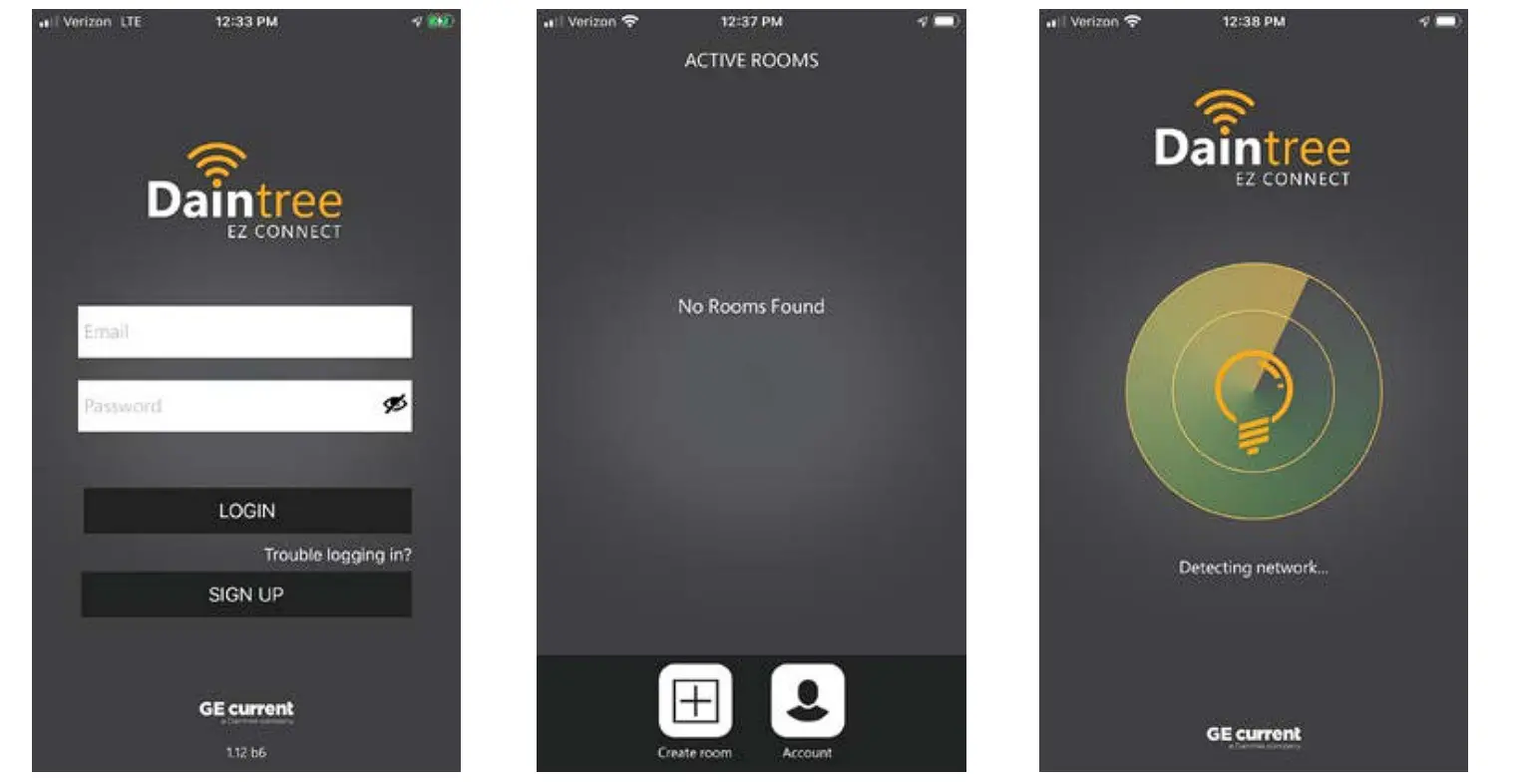 Using the Daintree EZ Connect Commissioning App: Logging in