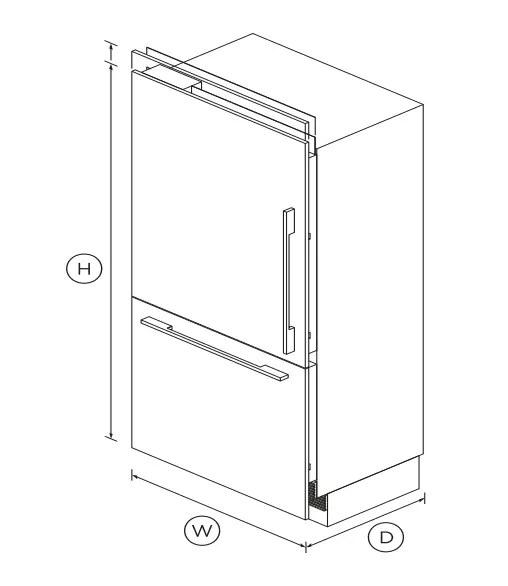 FISHER PAYKEL RS9120WLJ1 90.6cm Integrated Refrigerator Freezer fig 1