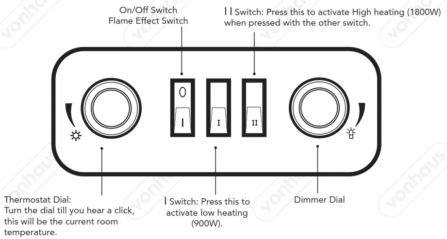 VonHaus 2500454 800W Electric Stove Heater - 1