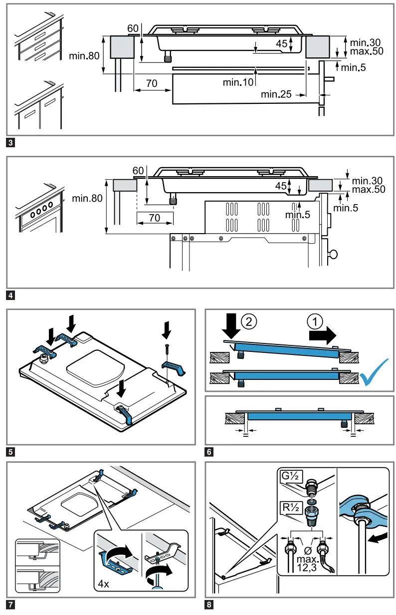 BOSCH PSB3A6B20 Domino Gas Hob - fig1