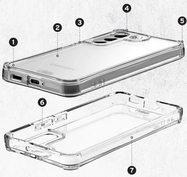 UaG 213442114343 Plyo Series Samsung Galaxy S22 Case Rugged Translucent Modern Sleek Cover fig