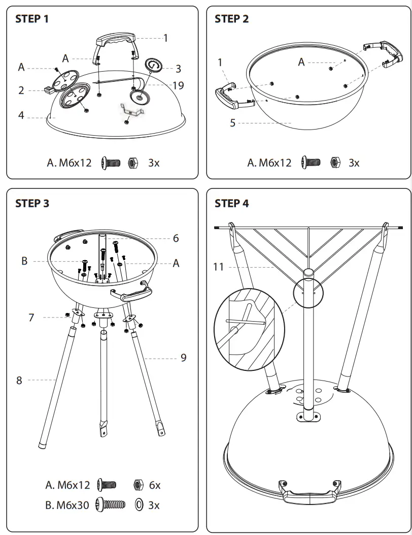nutrichef SLAGP50 Portable Outdoor Charcoal BBQ Grill -fig1