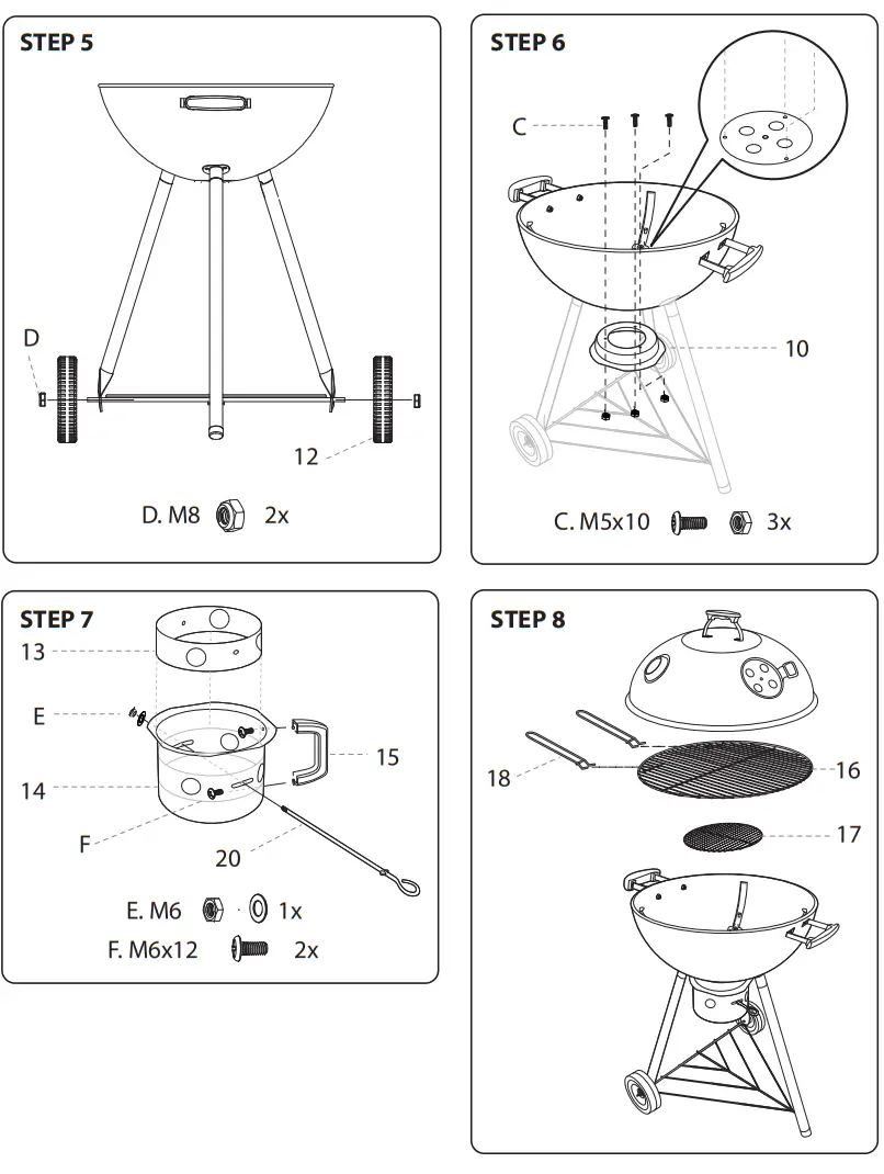 nutrichef SLAGP50 Portable Outdoor Charcoal BBQ Grill -fig2