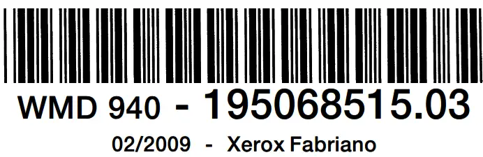 Hotpoint WMD 940P Washing Machine - bar code
