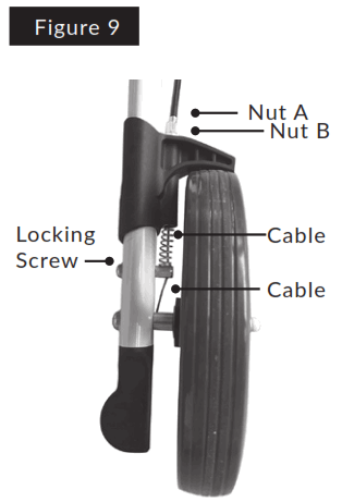 MEDIC THERAPEUTICS 603 0021 Multi Functional Adjustable Walker - BRAKE ADJUSTMENT