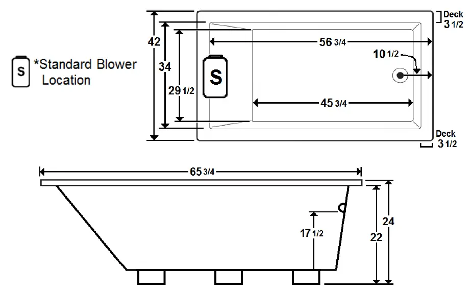Laurel-Mountain-PARKER-8-66-X-42-Inch-Drop-In-Acrylic-Air-Bath-fig 1
