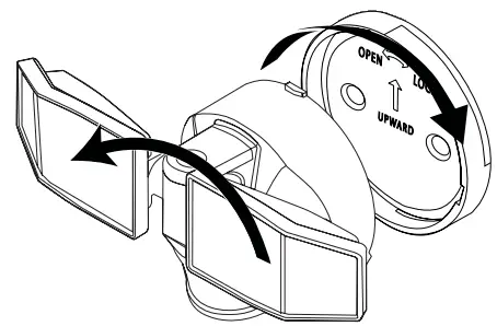 Good Earth Lighting SE1216 BRS 02LF4 G IP65 2 Head Battery Operated LED 400 Lumen Security Light - Remove