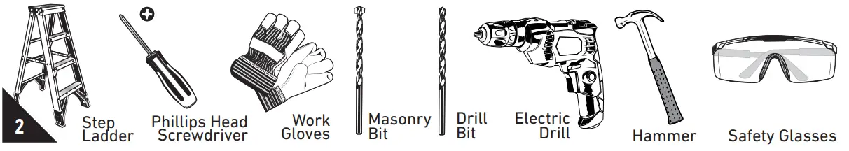 Good Earth Lighting SE1216 BRS 02LF4 G IP65 2 Head Battery Operated LED 400 Lumen Security Light - Tools Needed
