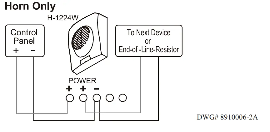 POTTER H 1224 Series Electronic Horn Fire Alarm - Diagram