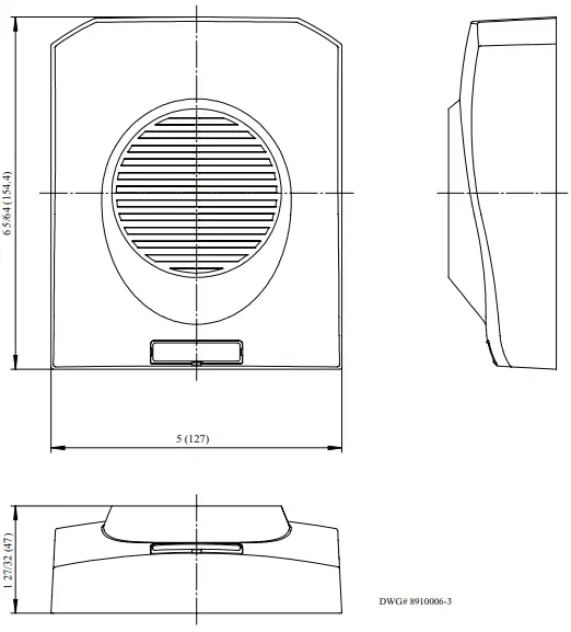POTTER H 1224 Series Electronic Horn Fire Alarm - Dimensions