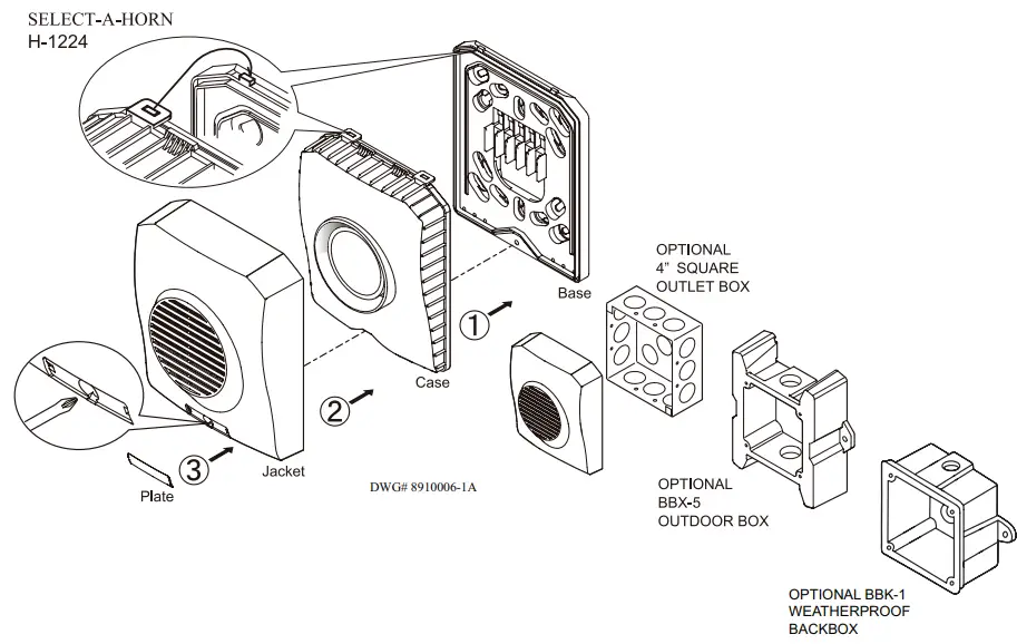 POTTER H 1224 Series Electronic Horn Fire Alarm