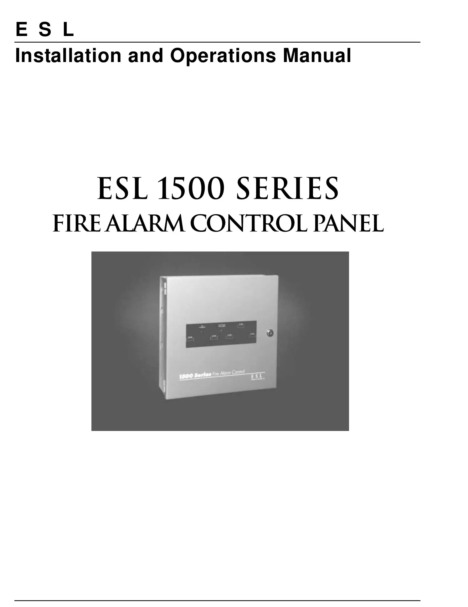 interlogix 1500 Series Fire Alarm Control Panel Instruction Manual