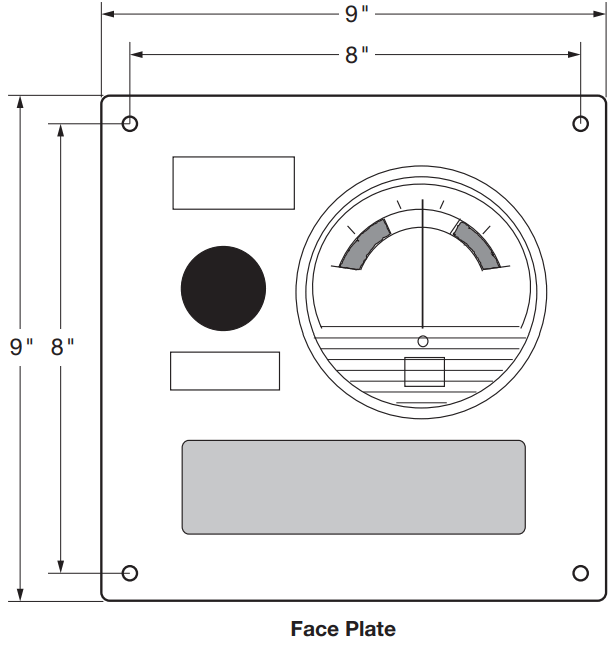 PEPPERL FUCHS 1001A Series Pressurization Purging Kit - Mounting plate Dimensions