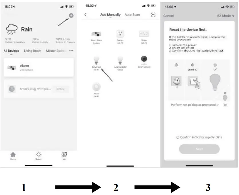 denver SCL-155 RGB Wi-Fi Corner Light - app