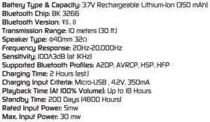 FIG 3 PRODUCT SPECIFICATIONS