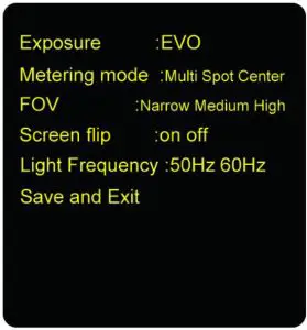 FIG 9 Camera settings
