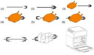 Healthy Choice AF1200 12 Litre Digital Air Fryer - Rotisserie fork set
