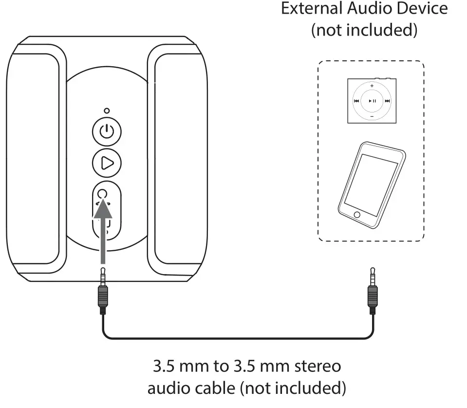 JVC SP-AD105-B SPX1 Portable Speaker - AUX IN Mode