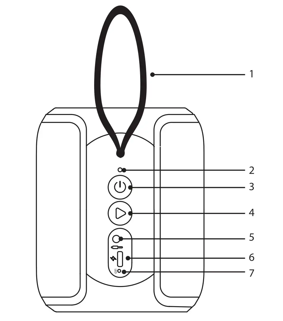 JVC SP-AD105-B SPX1 Portable Speaker - Rear View