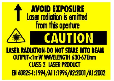 EXTECH RPM33 Laser Photo Contact Tachometer - caution