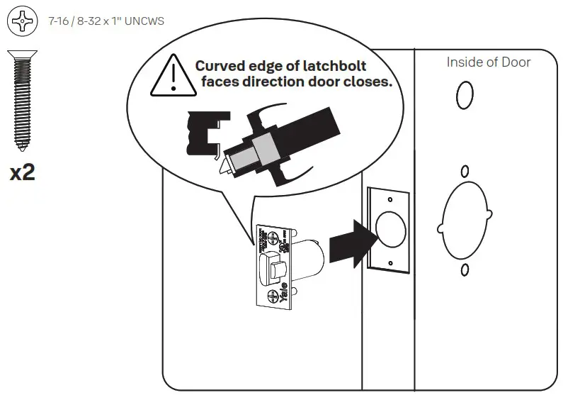 Yale nexTouch Keypad Access Cylindrical Lock - Install Latchbolt