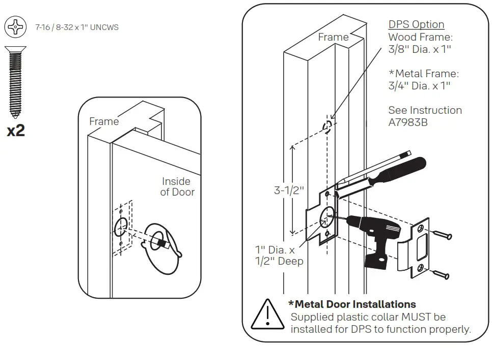 Yale nexTouch Keypad Access Cylindrical Lock - Prepare Frame