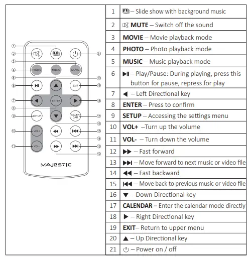 Majestic DF 820HD MP3 Digital Photo Frame-fig2