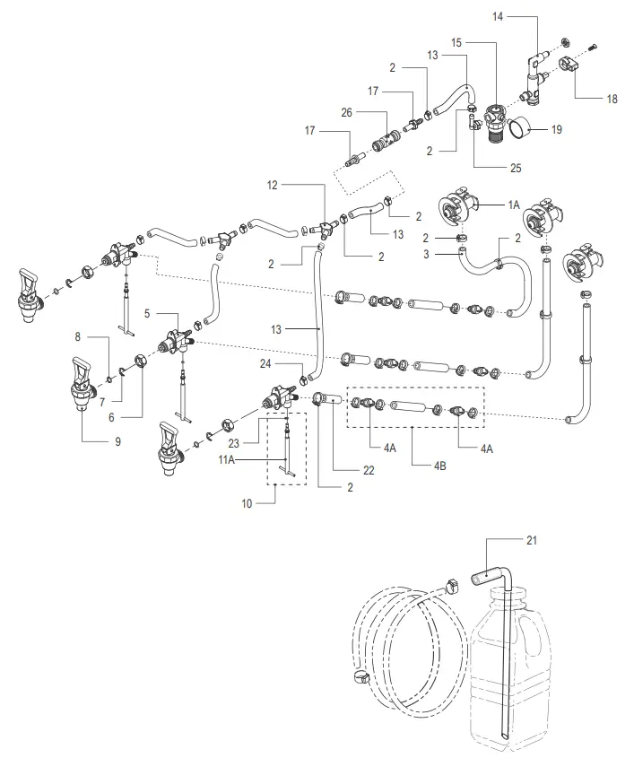 Curtis TCC1 Liquid Concentrate Iced Tea Coffee Dispensers - diagram