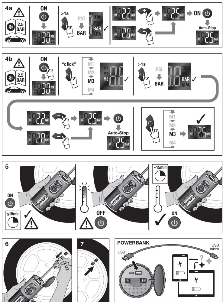 OSRAM AM399730055 TYREinflate 2000 Compact Electronic Bicycle Pump - fig 1