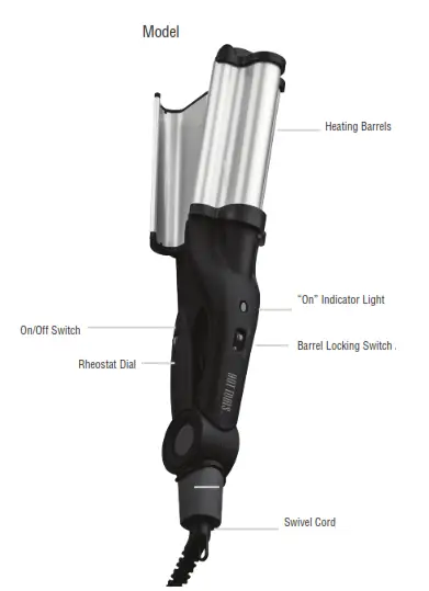 HOT TOOLS HTIR1595 Professional Pro Signature Titanium Ceramic Deep Waver