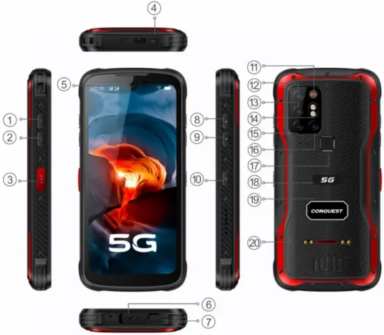 CONQUEST S20 5G Rugged Smartphone - Description