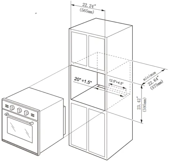 Empava EMPV 24WOC17 24 Inch Single Wall Oven - cabinets