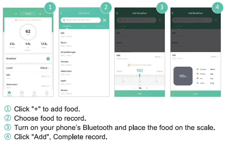 Weighting and Recording Food
